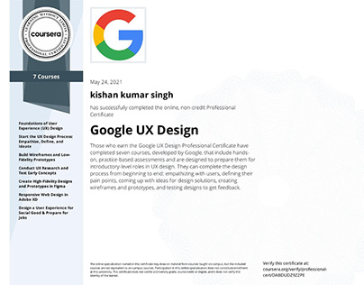 google certified UX Design certificate