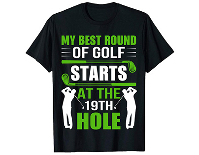 My Best Round Of Golf Starts. T-Shirt Design