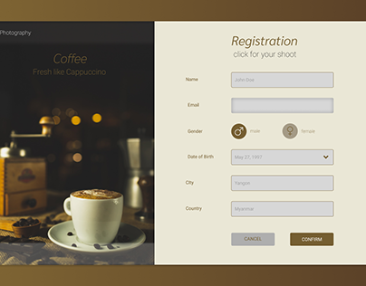 Registration Form For Coffee Shop