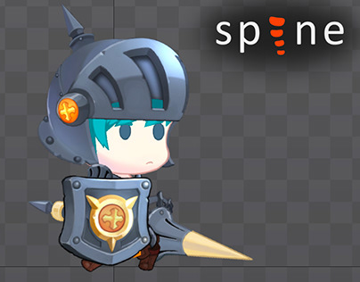 2D Spine animation - spear knight