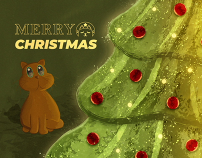 Christmas Cat Animated Illustration