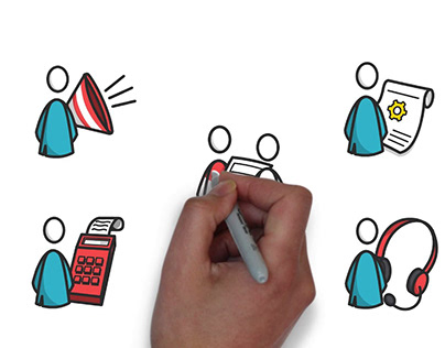 HR Option şirkəti üçün ağ lövhə üzərində animasiya
