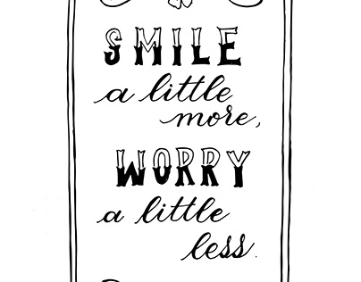 Smile a little more lettering