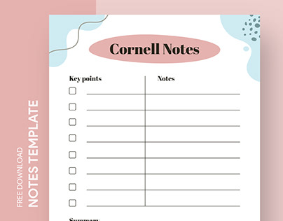Free Editable Online Cornell Notes Printable Template