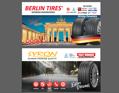 Berlin and Syron Tires Banner Deisgn