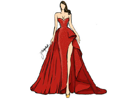 Red Couture Ball Gown by Melvin Villacote