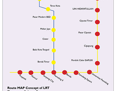 Concept route map of Tangerang Raya mass transit