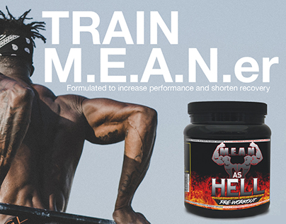 Mean as Hell Pre Workout Supplement package design