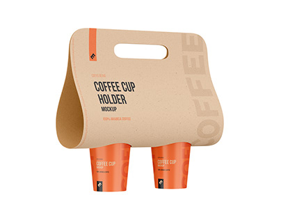 Coffee Cups Holder, Carrier mockup