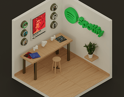 3D Music Room | Isometric Room