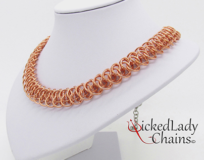 Arkham Chainmaille Necklace in solid Copper