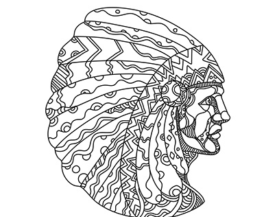 American Plains Indian with War Bonnet Doodle