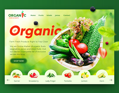 Organic Food & Fruits - Web Design