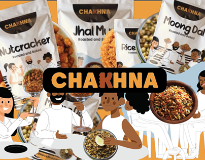 Chakhna - a brand of healthy snacks, logo & packaging