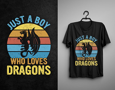 Dragon T-shirt Design, Retro Vintage T-shirt Design