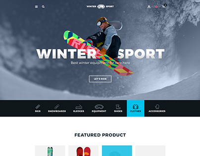 Winter Sport - Ski & Snowboard Rental PSD Template