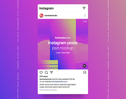 Instagram 1080x1080 Posts - PSD Mockup