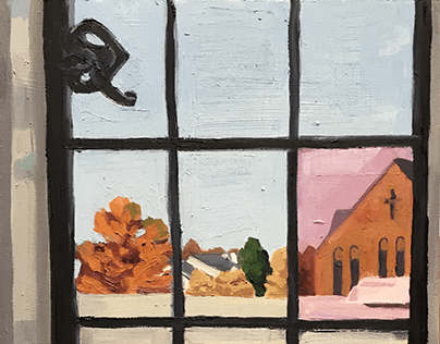 Landscape Through Window Painting