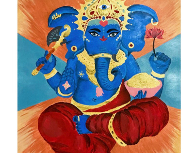 Ganesha em tinta acrílica