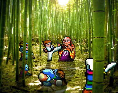 Bamboo fight