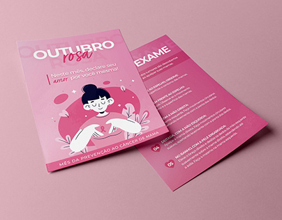 OUTUBRO ROSA | Flyer Prevenção Câncer de Mama Autoexame