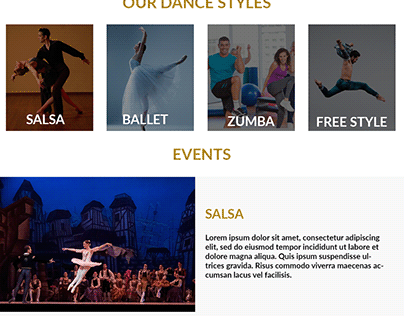Dance Class Concept Website Design
