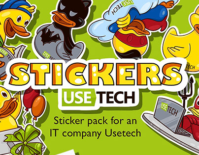 Sticker pack for an IT company Usetech