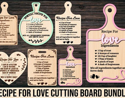 Valentines Recipe Cutting Board Bundle