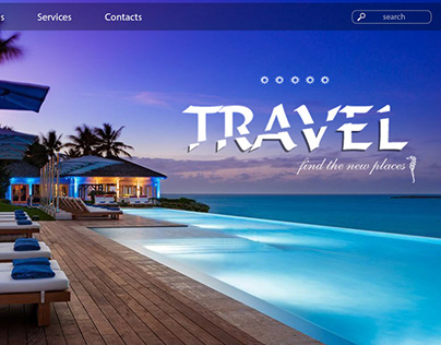 Travel beach resort web layout