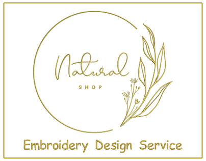 Natural logo shop embroidery designs service
