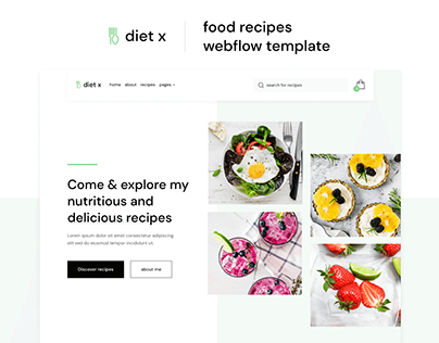Diet X - Food Recipes Webflow Template