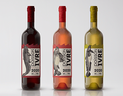 Poisson Ivre: Wine Bottle Labels