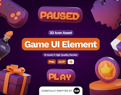 3D Game UI Element Icon