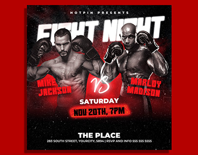 MMA Boxing Flyer Template