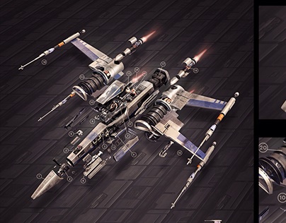 Episode VII X-Wing exploded cross section