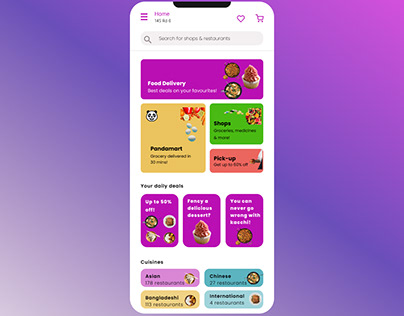 Foodpanda App homepage redesign
