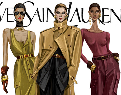 Fashion illustration for Saint Laurent