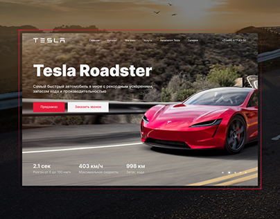 Tesla Roadster - Website Design & UX UI