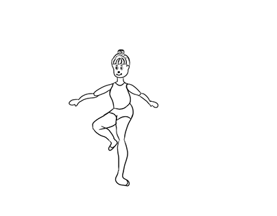 Morph ballerina to man with spear