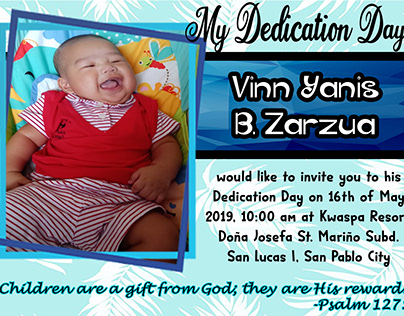 Vinn Yanis' Dedication Card
