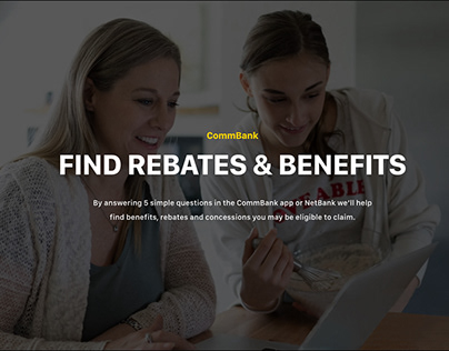 Experience design for CommBank Benefits finder