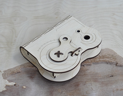 Wooden box with rotary latch