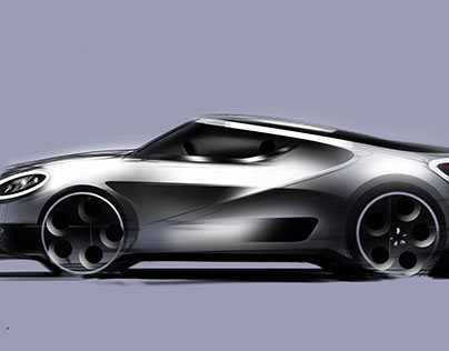 sports coupe sketch
