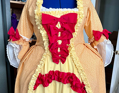 Historically Accurate Belle Gown Hand Sewn