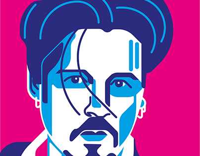 Ritratto a 3 colori Johnny Depp