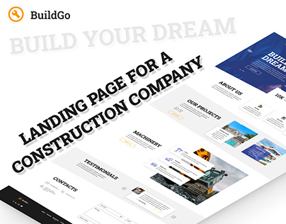 Interesting landing page for a construction company