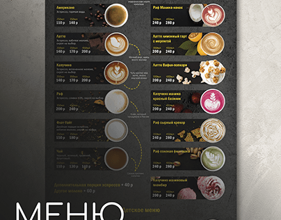 Дизайн меню для кофейни