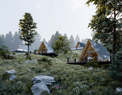 Mountain Cabin Architectural Visualization