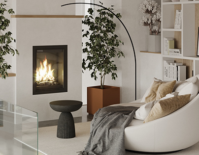 ECO interior in France - fireplace