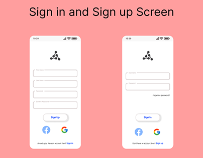 Sign in and Sign up Screen